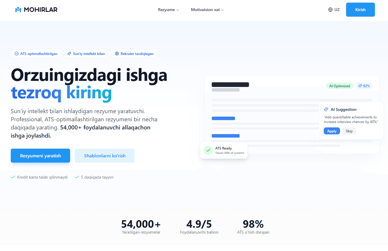 Screenshot of Özgeçmiş Oluşturucu project